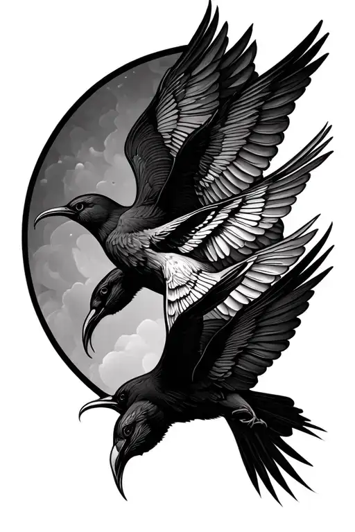 three hollow bird outlines ,fading as they go up on neck tattoo  tattoo design idea