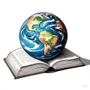 an open book with the earth sitting on top tattoo design idea