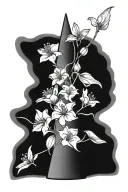 narcissist flowers on traffic cone tattoo design idea
