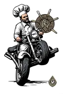 Freemason, chef, motorcycle tattoo design idea