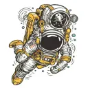 astronaut underwater tattoo design idea