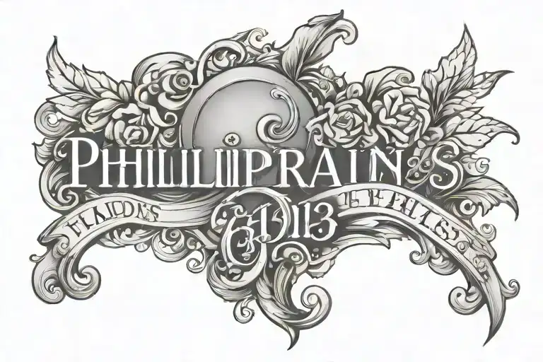 Bible verse Philippians 4:13 tattoo design idea