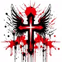 cross with wings spread tattoo design idea