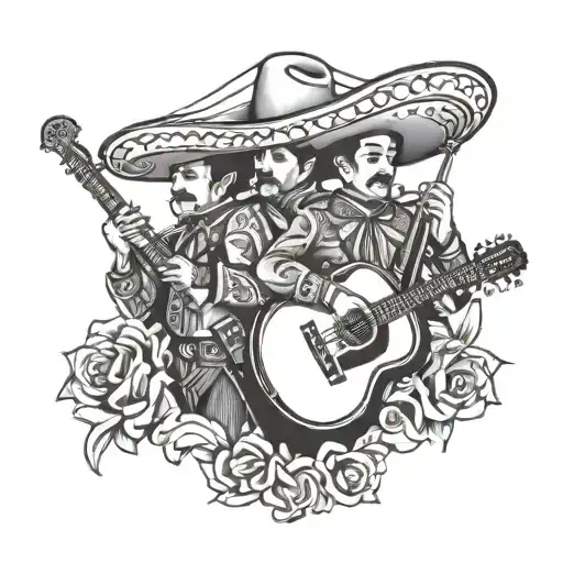 mariachi band day tattoo design idea