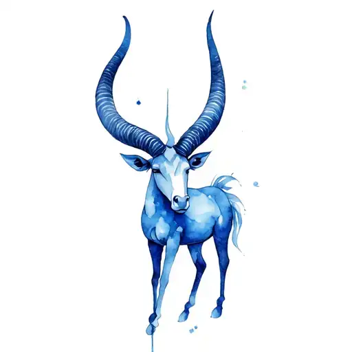 Capricorn zodiac sign tattoo design idea