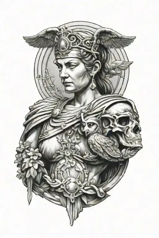 goddess Athena tattoo design idea
