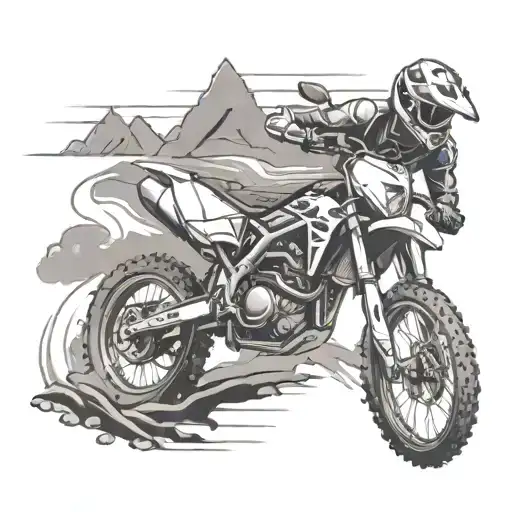 dirt bike trail winding tattoo design idea