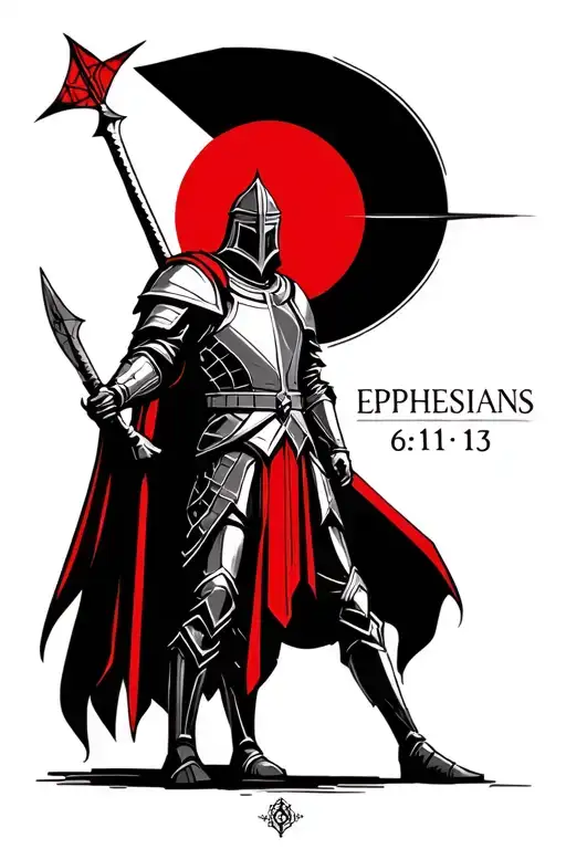 "Ephesians 6:11-13" "Ephesians 6:11-13" crusader knight tattoo design idea