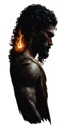 Hephaestus and Athena and Hermes and Odysseus and posidon and Apollo and Artemis and Ares  being all together with each tattoo design idea