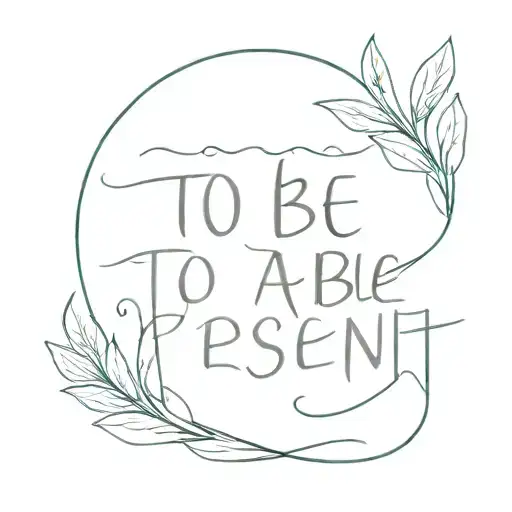 Quote "to be able to be present" tattoo design idea