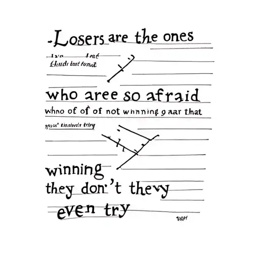 “Losers are the ones who are so afraid of not winning that they don’t even try” tattoo design idea