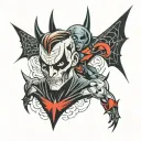 jack skellingtonn with batman beyond tattoo design idea