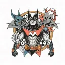 jack skellingtonn with batman beyond tattoo design idea