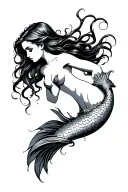I need you to create my tattoo to me, I want a mermaid that will start from my biceps and go down to my hand tattoo design idea