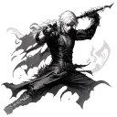 devil may cry Dante fighting stance tattoo design idea