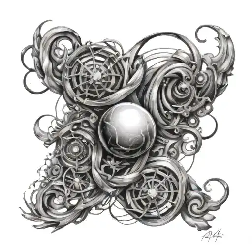 Quantum entanglement Tatto design on biceps  tattoo design idea