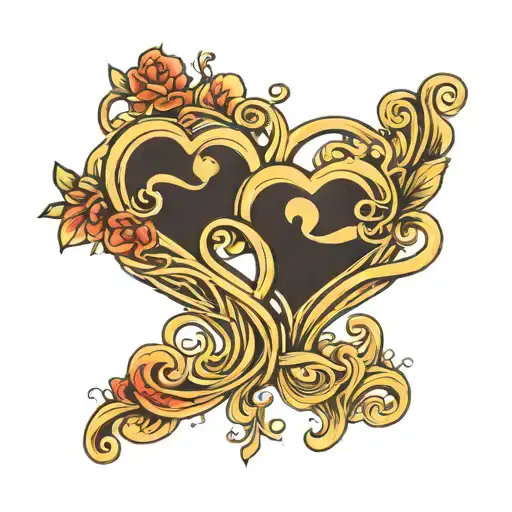 2 heart infinity symbol incorporated tattoo design idea