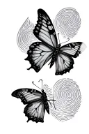 butterfly with fingerprint tattoo design idea