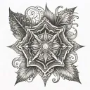 An intricate mandala design incorporating elements of fire and water, symbolizing balance and harmony in your life as a firefighter and fitness enthusiast tattoo design idea