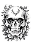 candy skull surrounded tattoo design idea