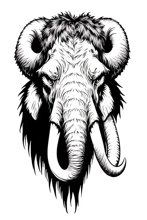 war mammoth head tattoo design idea