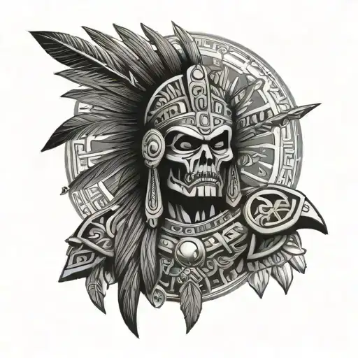 Aztec god of death and war  tattoo design idea