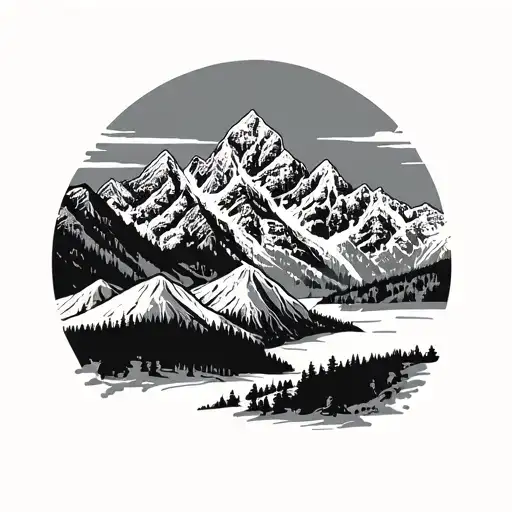 Grand Teton mountains tattoo design idea