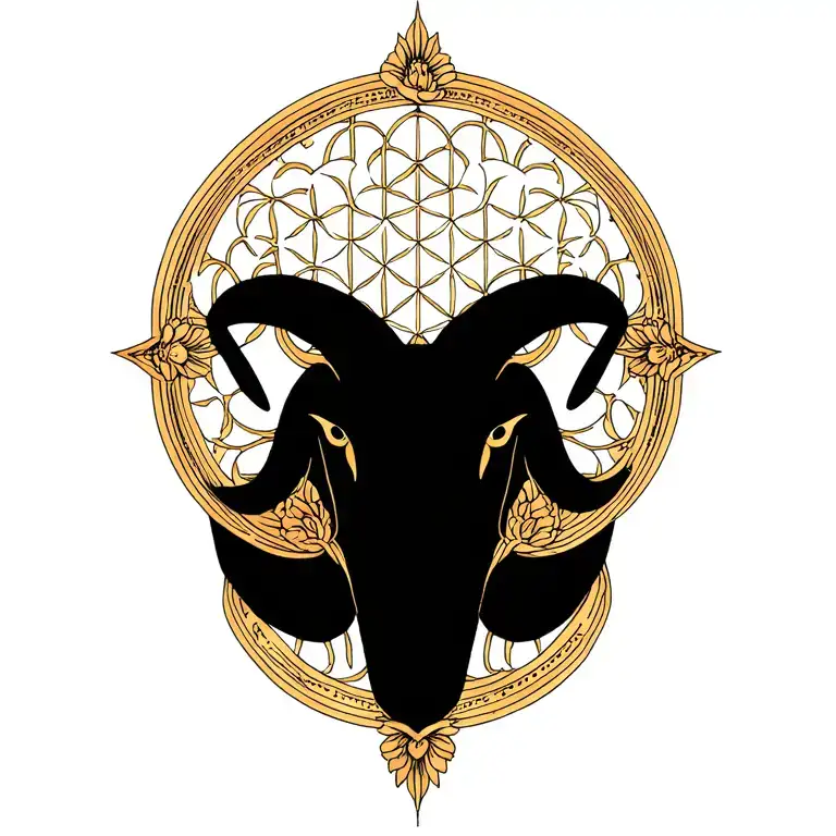 flower of life sacred geometry golden ratio capricorn tattoo design idea