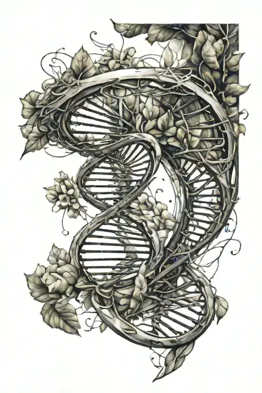 dna double helix tattoo design idea