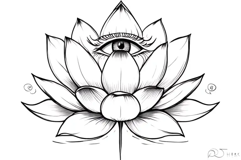 lotus flower with the eye of horus and ra tattoo design idea