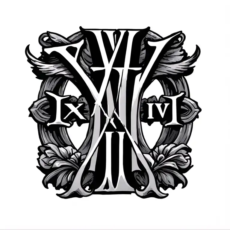 VII XXVI MMXIX roman numerals tattoo design idea