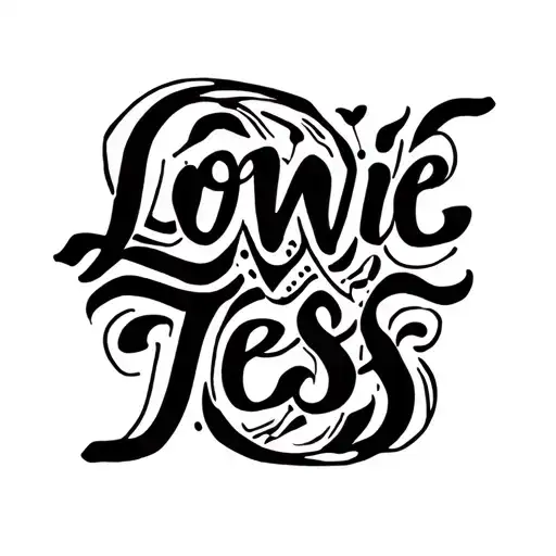 names written Lowie and Tess tattoo design idea