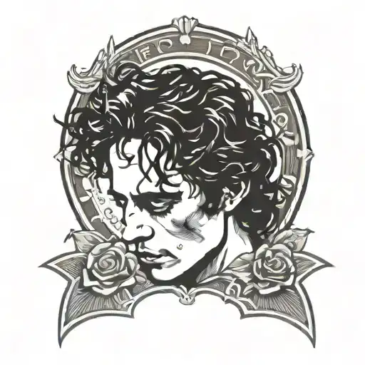 Jeff Buckley red glitter coffin tattoo design idea