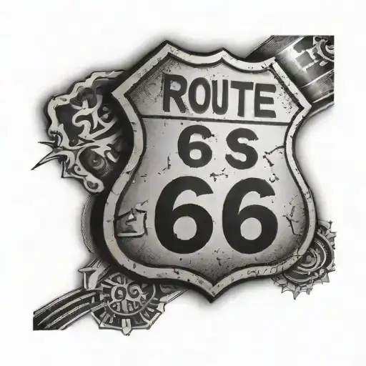 Route 66 sign tattoo design idea
