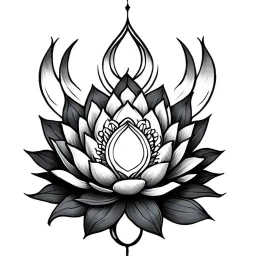 Shankha, Chakra and Lotus tattoo design idea