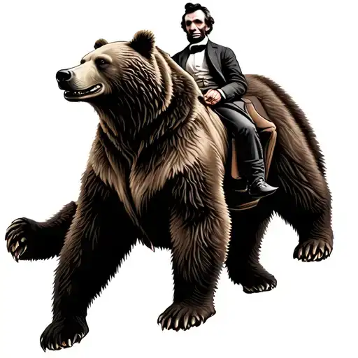 Abraham Lincoln riding a grizzly bear tattoo design idea
