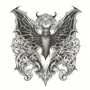 seraphim, 6 bat wings tattoo design idea