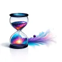 hour glass with galaxy inside tattoo design idea