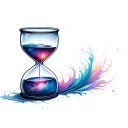 hour glass with galaxy inside tattoo design idea