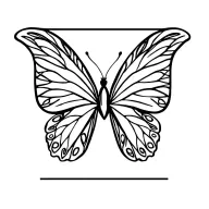 Butterfly with peacock pattern tattoo design idea