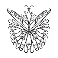 Butterfly with peacock pattern tattoo design idea