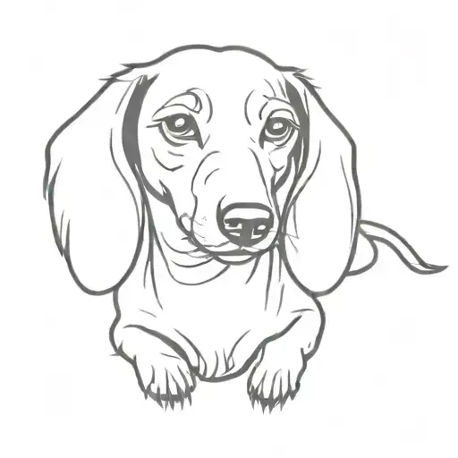 dachshund silhouette tattoo design idea