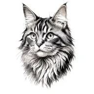 Black Maine Coon tattoo design idea