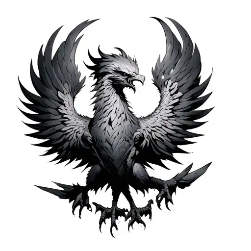 Angry Phoenix tattoo design idea