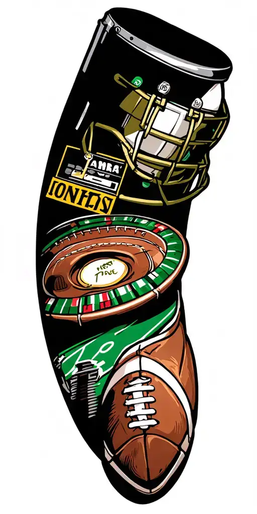 GAMBLING RACING, FOOTBALL tattoo design idea