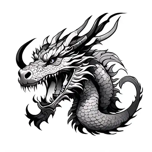 japanese dragon samurai ares and taurus zodiac tattoo design idea