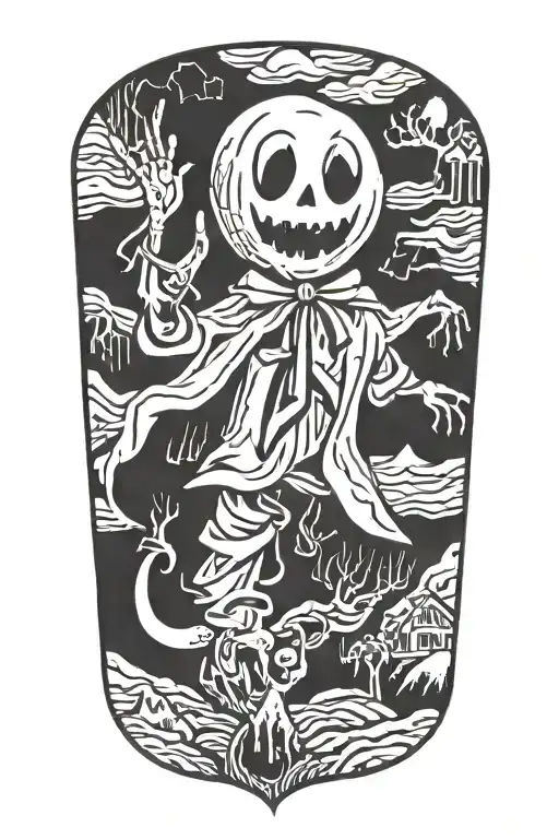halloween ghost tattoo design idea