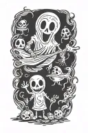 halloween ghost tattoo design idea