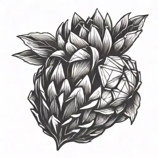 heart artichoke stone  tattoo design idea