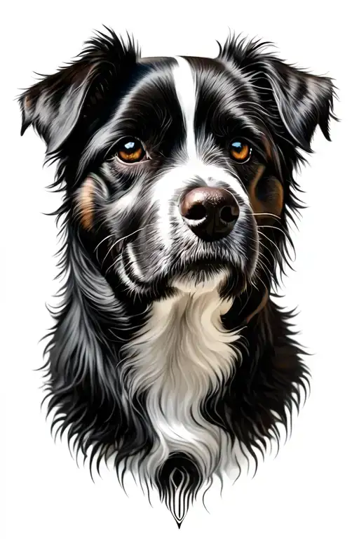 tatto dog jack rusell the color of the dog is black and white tattoo design idea